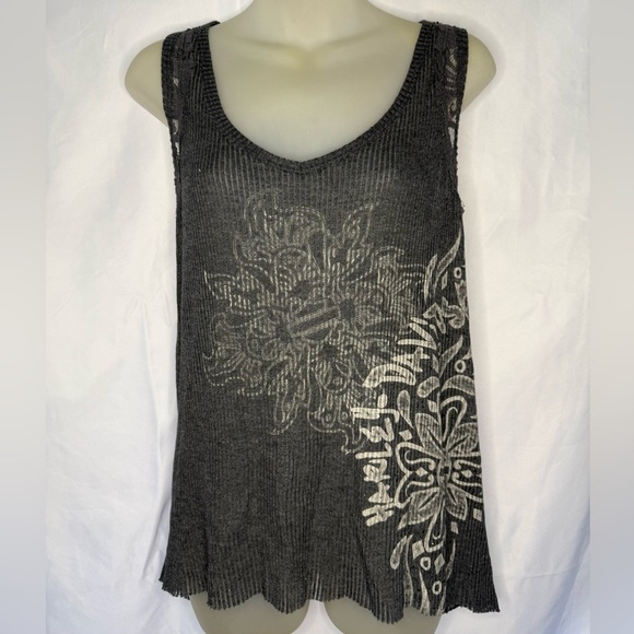 🏍️ Harley Davidson Floral Graphic Ribbed Tank Top – Size XL – Ride or Relax in - Picture 1 of 4